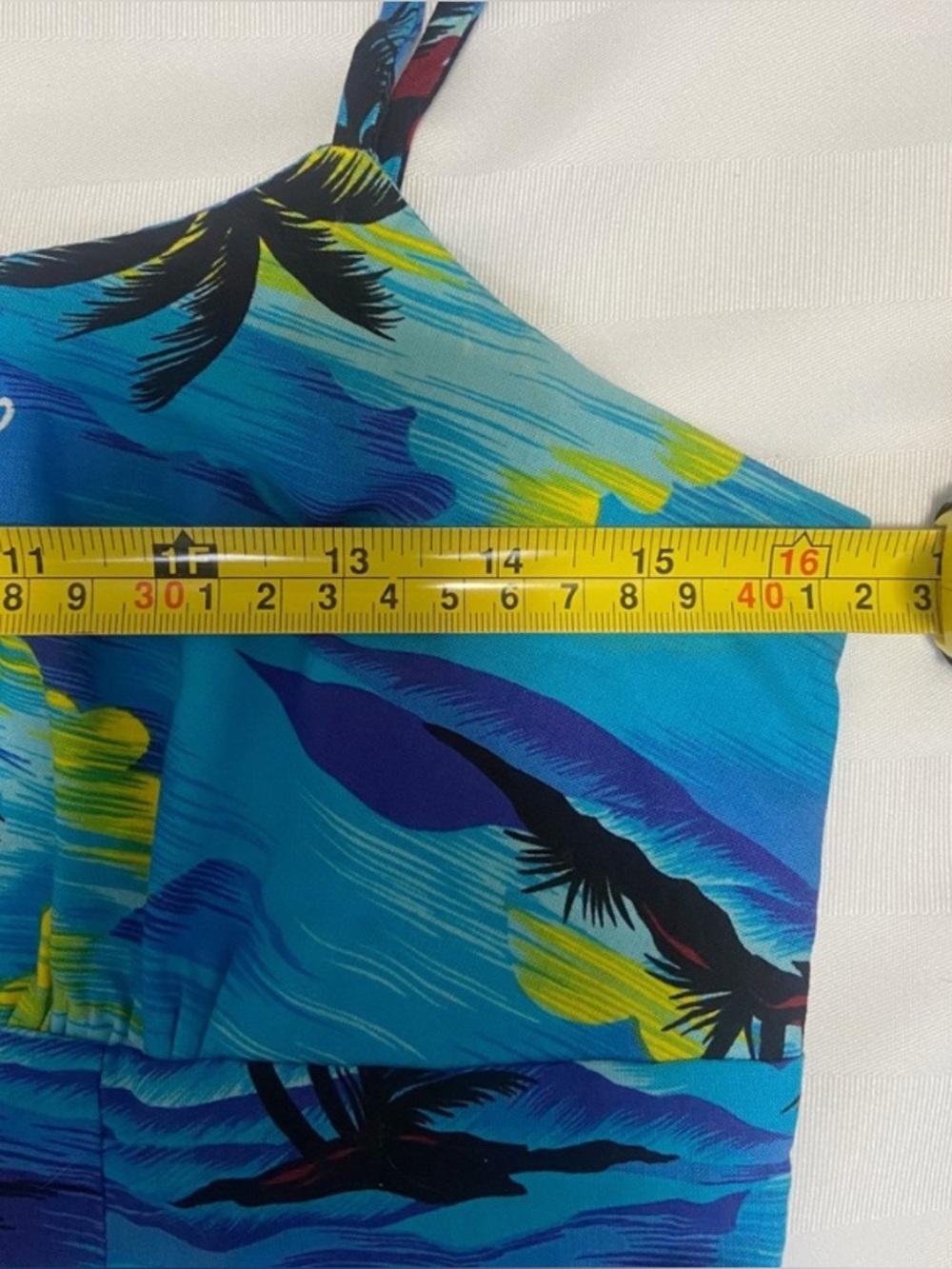 Royal Creations - Blue Tropical-Print Spaghetti-Strap Mini Dress - Picture 8 of 9